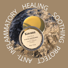 Load image into Gallery viewer, KAVANA's Phyto-5 Eczema balm helps you get relief from your eczema symptoms. Powered by KAVANA's signature blend of Phyto-5, five healing plants including Rosehip seed oil, Calendula, Plantain, Echinacea, Comfrey to heal and protect skin, it also has marshmallow root, non-nano zinc oxide, Neem oil, Baobab oil, Sea bBuckthorn seed oil and Yarrow to calm inflamed skin.