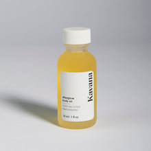 Load image into Gallery viewer, Get satiny soft skin with a fresh, spa-like scent with Kavana's fast-absorbing, lightweight, dry-touch Afterglow Body Oil. Non-toxic and all natural, it's powered by Kavana's PHYTO-5 blend of wildcrafted calendula, comfrey, echinacea plantain and a Chilean rosehip seed oil in a sunflower & rice bran oil blend, moisturizes, protects, soothes and heals chapped, neglected, winter skin. Best used right after a bath or shower to seal moisture in with no greasy after fell!
