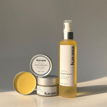 Load image into Gallery viewer, Get satiny soft skin with a fresh, spa-like scent with Kavana's fast-absorbing, lightweight, dry-touch Afterglow Body Oil. Non-toxic and all natural, it's powered by Kavana's PHYTO-5 blend of wildcrafted calendula, comfrey, echinacea plantain and a Chilean rosehip seed oil in a sunflower & rice bran oil blend, moisturizes, protects, soothes and heals chapped, neglected, winter skin. Best used right after a bath or shower to seal moisture in with no greasy after fell!
