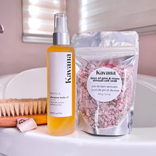 Load image into Gallery viewer, Rest and restore with Kavana. Try our self-care Sunday must have soak: with pine needles and crushed roses in a blend of Himalayan, Dead Sea and Epsom salts. A truly sensual scent!