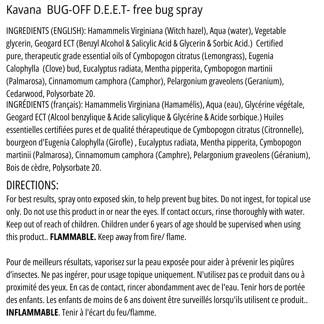 Bug-off spray- Deet free, alternative to keep bugs – Kavanaskincare