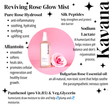 Load image into Gallery viewer, Reviving Rose Glow Mist- Dewy Finish Facial Mist With Roses, Pro-Vitamin B5 (Panthenol), Glycerin &amp; Peptides
