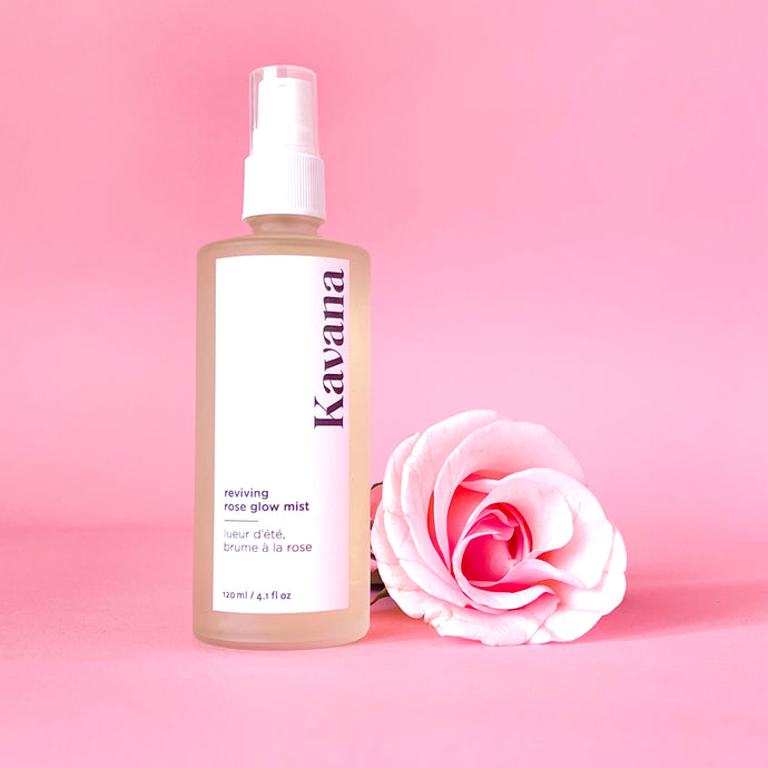 Kavana's bestselling Reviving Rose Glow Mist comes in Regular (4fl. oz/ 120ml) frosted glass bottle with spritzer, or convenient travel size 1fl.oz./30ml frosted glass bottle with spritzer. Instantly moisturize with this liquid serum, for hydration and glow on the go! All natural, no synthetic colourants or toxic ingredients in here!