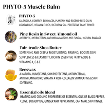 Load image into Gallery viewer, Phyto-5 Muscle Balm- Botanical aromatherapeutic balm for tired muscles
