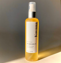 Load image into Gallery viewer, Get satiny soft skin with a fresh, spa-like scent with Kavana&#39;s fast-absorbing, lightweight, dry-touch Afterglow Body Oil. Non-toxic and all natural, it&#39;s powered by Kavana&#39;s PHYTO-5 blend of wildcrafted calendula, comfrey, echinacea plantain and a Chilean rosehip seed oil in a sunflower &amp; rice bran oil blend, moisturizes, protects, soothes and heals chapped, neglected, winter skin. Best used right after a bath or shower to seal moisture in with no greasy after fell!

