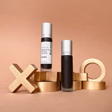 Load image into Gallery viewer, Kavana&#39;s Phyto-5 Tinted Lip Treatment oil in shade Libertine, a sheer, golden plum. The love note reads &#39;je t&#39;adore&#39;, i adore you in French. The colour is rich and sheer at the same time.
