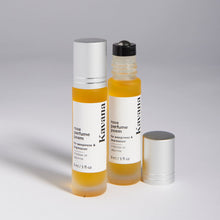 Load image into Gallery viewer, PMS got you feeling weepy and depressed? The scent of roses is scientifically proven to calm the nervous system. Blended with citrus notes of grapefruit and orange that mimic yuzu, another scent that is calming and uplifting. Roll on with Kavana, this perfume poem is a balm to a sad soul. 
